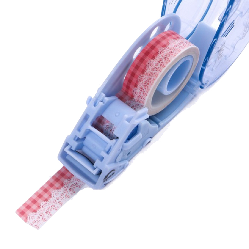 Washi Tape Dispenser Tape Cutter Mini Handheld Masking Tape Dispensers DIY Handmade Tools, Green Blue Pink Black