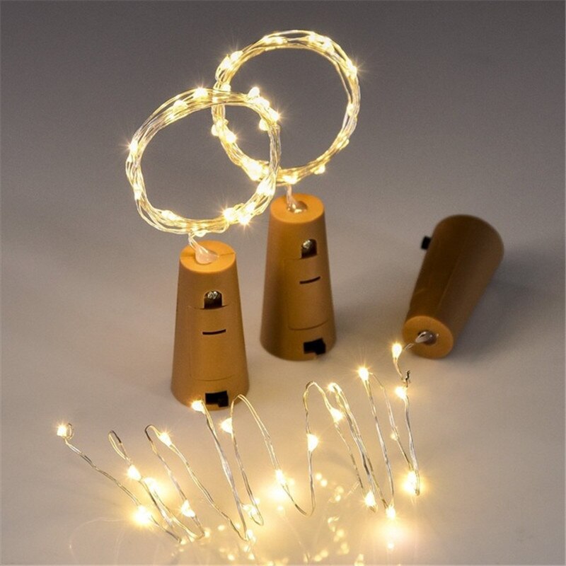 1M 2M Wine Bottle Light Cork Shape Battery Copper Wire led String Lights for Bottle DIY LED Bulbs Outdoor Christmas Tree Wedding