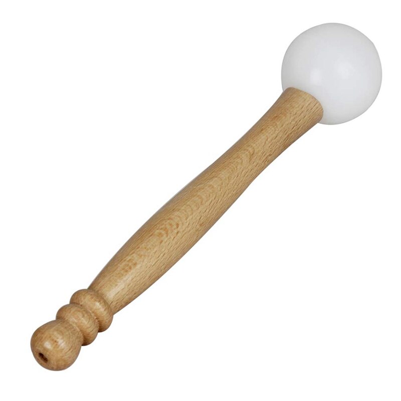 Crystal Singing Bowl, Wooden Handle Rubber Beater Hand Percussion Meditation Sound Bowl Accessory