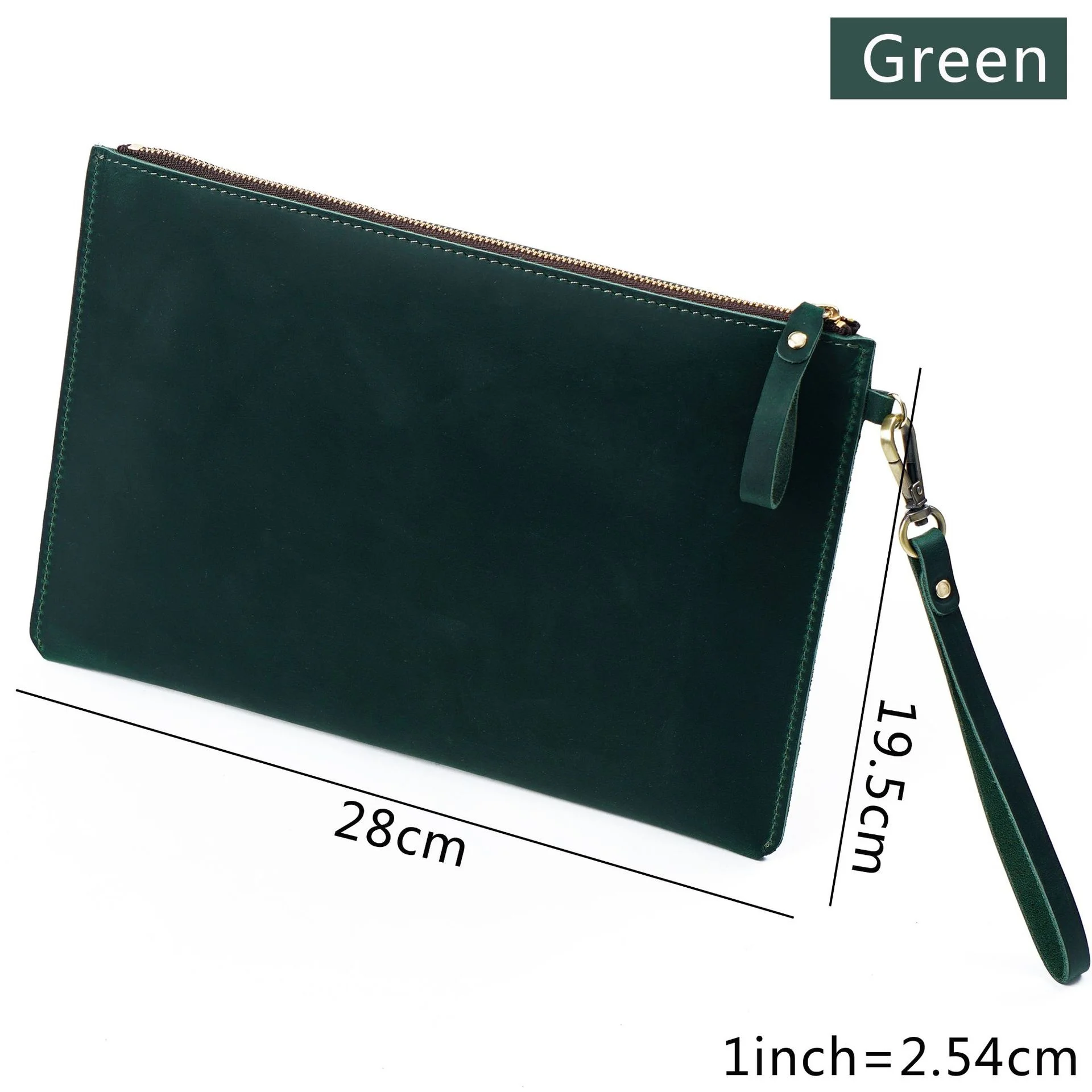 Genuine Leather Briefcase Business Luxury Laptop Sleeve Case Bag Wallet Tablet for iPad Protect Cover Pouch 11*7 inches: Gold