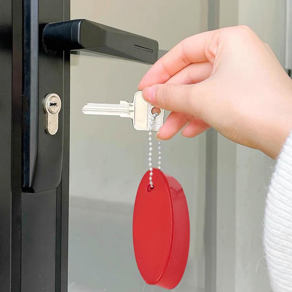 Float Keyring Waterproof Vinyl Foam Oval Float Key Rings Pendant Buoy Key Chain for Boating Fishing Surfing