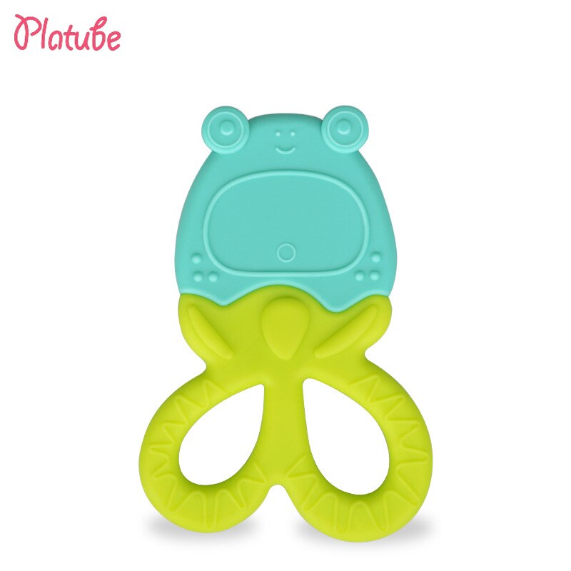 Baby Scissors Shape Tooth Gum Cartoon Colorful Silicone Molar Stick Training Tooth Toy Safe Soft Teething Rings