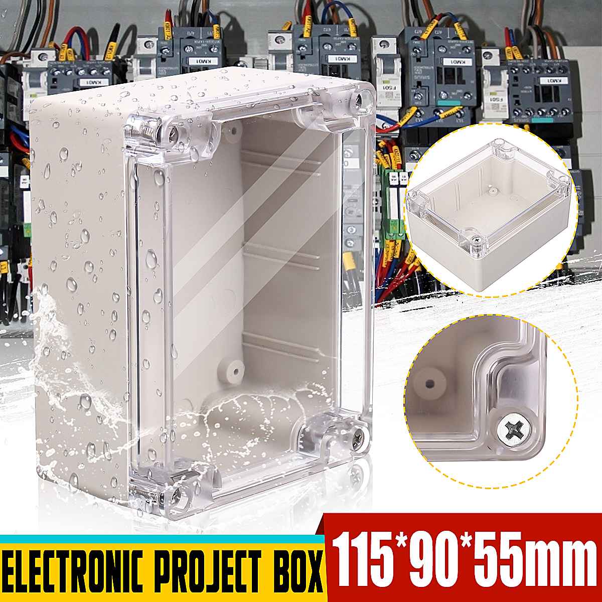 6 Size Waterproof Plastic Enclosure Box Electronic Project Instrument Case Electrical Project Box Outdoor Junction Box Housing: A 115x90x55