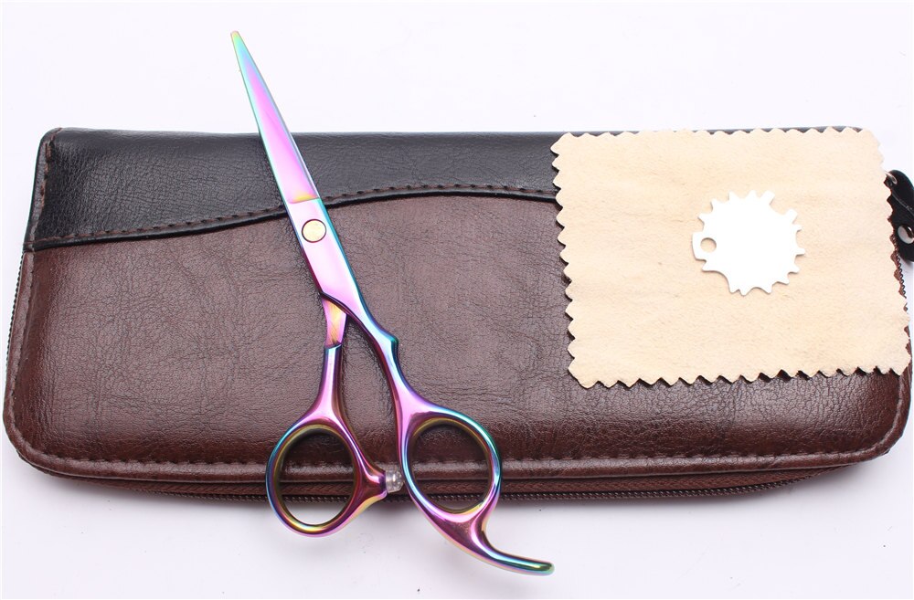 5.5 "16 cm gravure Logo multi-couleur coupe ciseaux amincissant ciseaux coiffure ciseaux cheveux ciseaux Kit C1005: C1005 Cai C 5.5YY