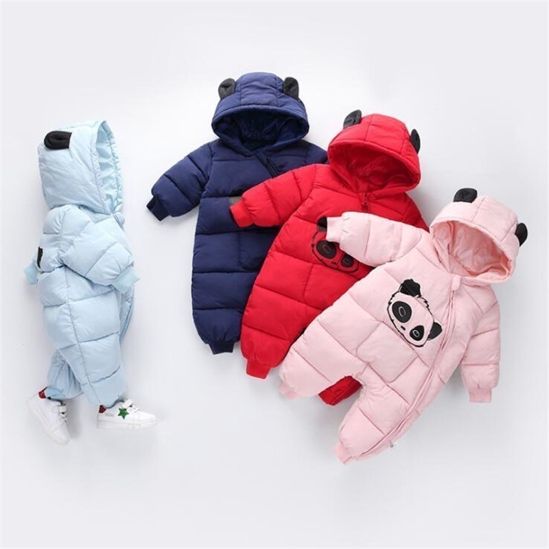 Kleinkind Baby Strampler Winter Baby Jungen Mädchen lässig Baumwolle Dicke Warme Mit Kapuze Strampler Kleinkind Baby Gesamt Overall Kleidung