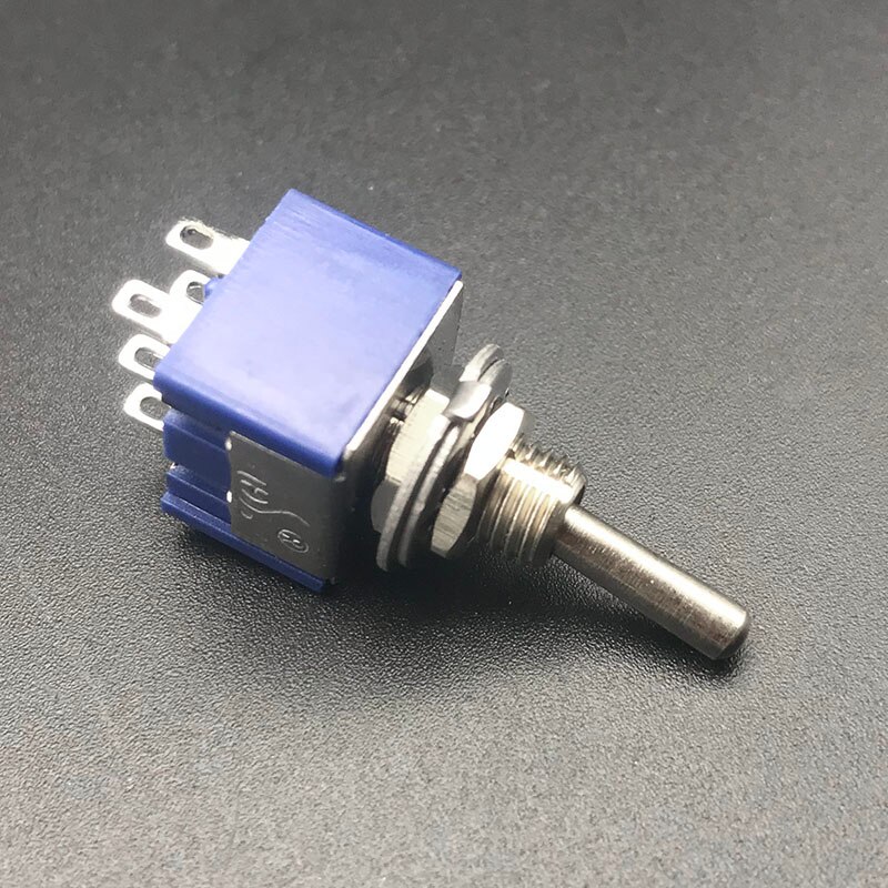 Mini interruptor de 2 vías para bajo eléctrico, accesorio para Guitarra eléctrica, CA 125V 6A, Encendido/encendido rojo/azul, a elegir