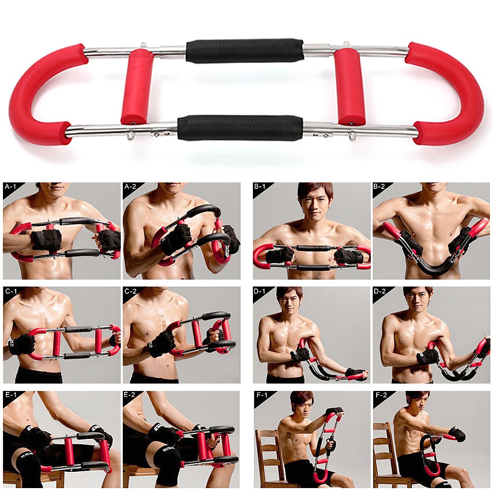 Tykkere arm styrke maskine u-type bryst ekspanderarm styrke bar bryst muskel fitness arm træningsudstyr arm motioner