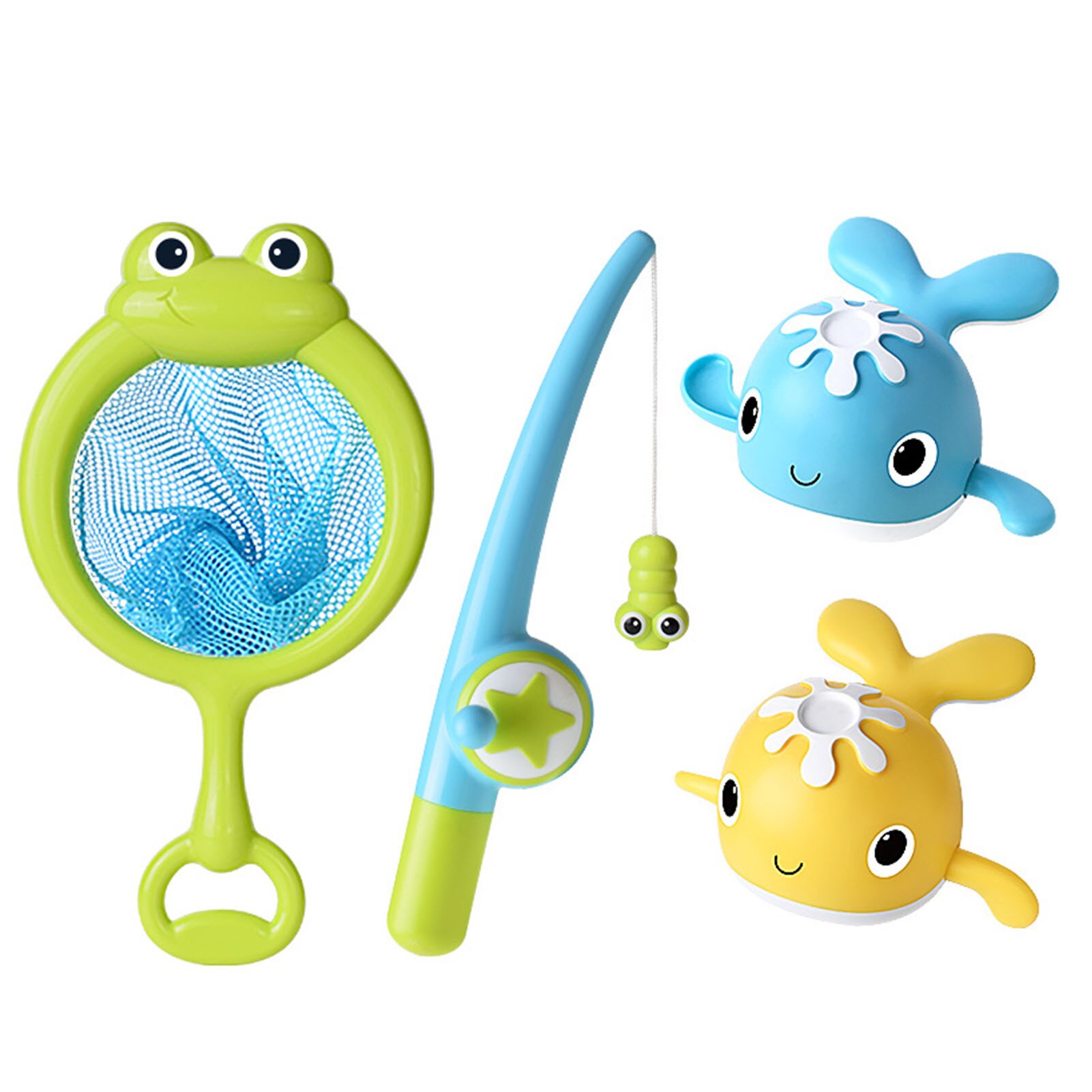 4 Stks/set Baby Vissen Walvis Speelgoed Leuke Baby Bad Fun Soft Drijvende Speelgoed Kids: Yellow