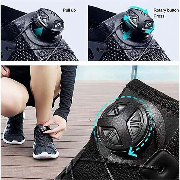 Lacci delle scarpe con fibbia automatica rotante fibbia girevole con istruzioni per gli utensili riparazione della fibbia stretta pulsante di rotazione alta qualità