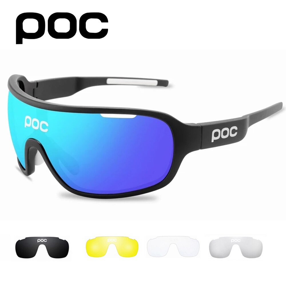4 impostato di lenti POC occhiali da ciclismo sport tutto'aria aperta occhiali uomo donna occhiali da bicicletta polarizzati MTB strada bicicletta occhiali da moto