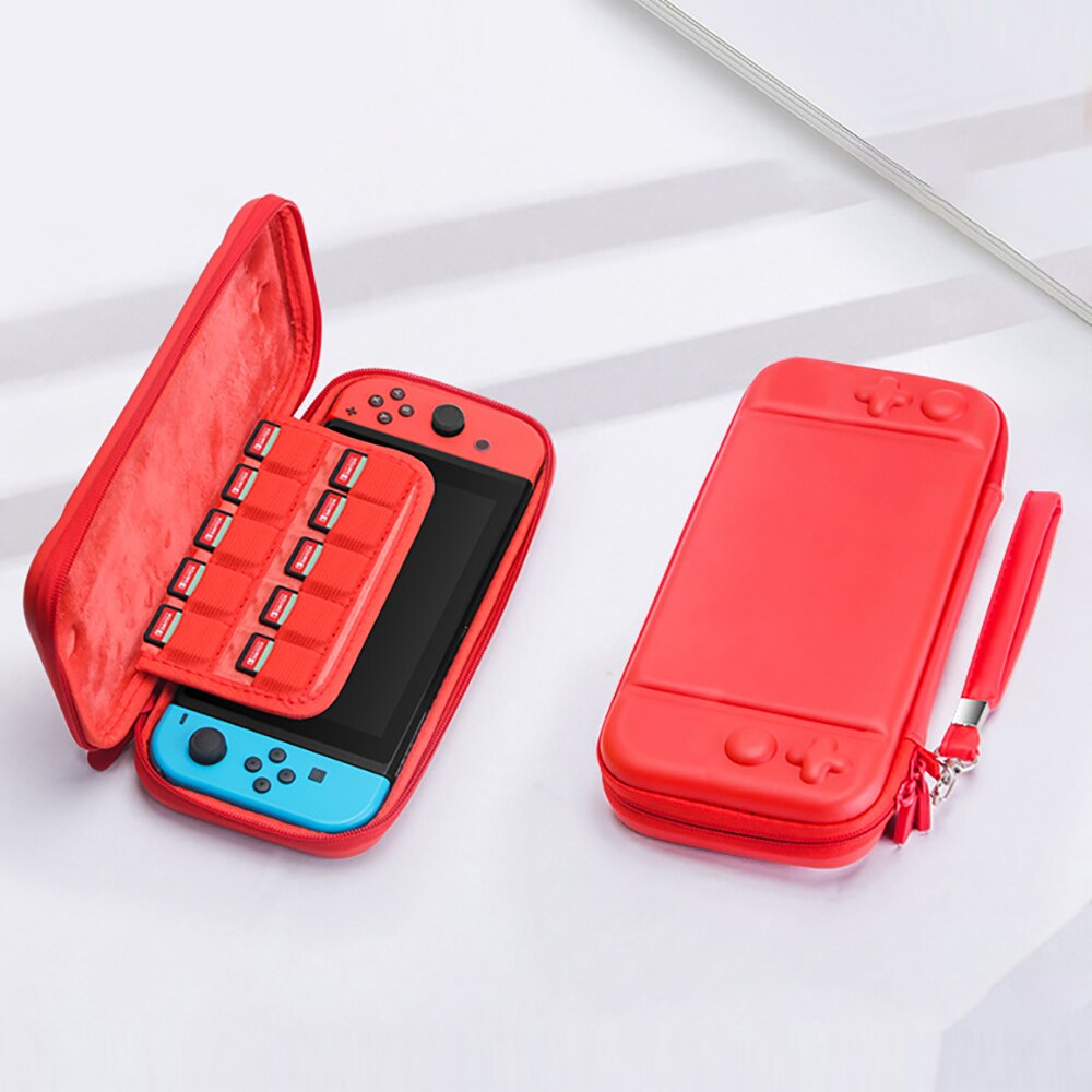 iBen Storage Bag For Nintend Switch Portable Travel Protective Bag Water-Resistent PU Carrying Shell Case For Switch Game: Red