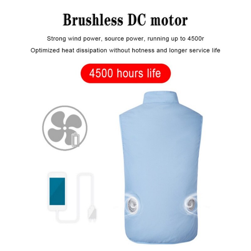 Fishing Cycling Cooling Vest USB Fan Hiking Vest Air Conditioning Work Outdoors Quick Cooling Unisex Vest Summer Cooling