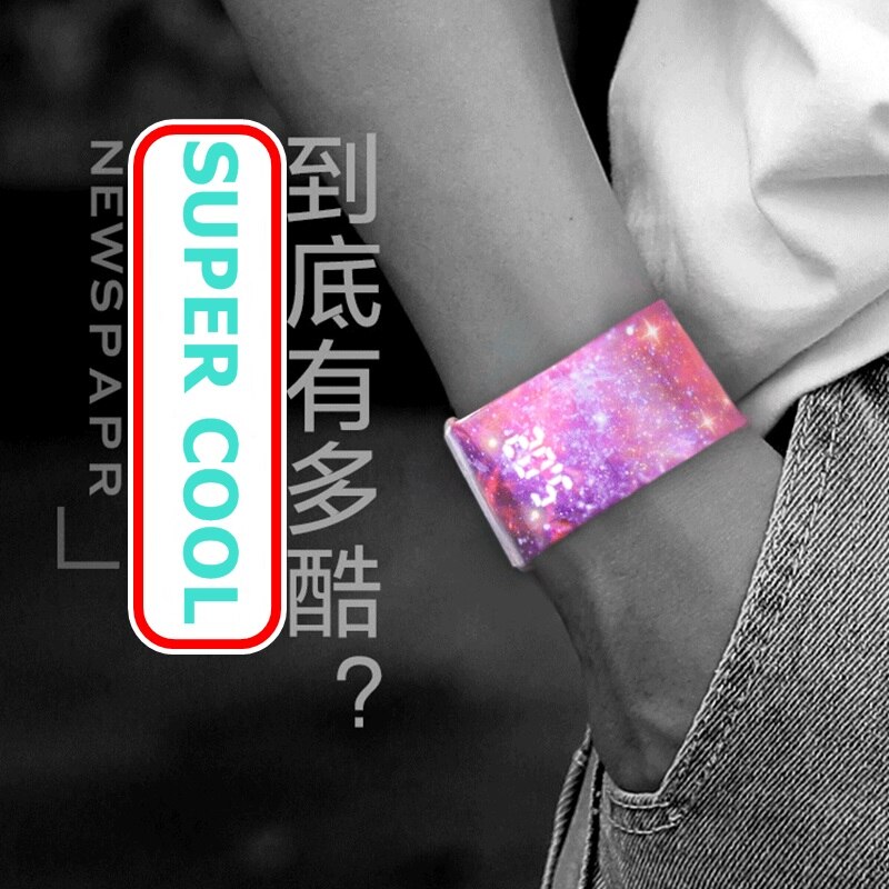 LED Paper Watch DIY Waterproof Men or Women Sport Watches Magnetic Closure Buckle Digital Watch relogio masculino