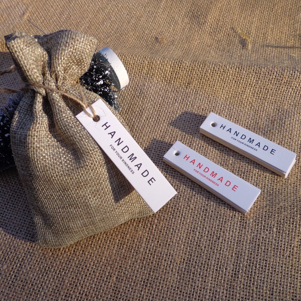 Etiquetas de de papel Kraft hechas a mano, 500 Uds., etiquetas de embalaje de agradecimiento, etiqueta de nota de recuerdo de de boda con cuerdas