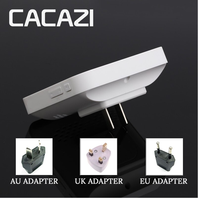 CACAZI Waterproof Wireless Doorbell 300m Remote Intelligent Home Cordless Door Bell 52 Chimes 4 Volume 6 Button 1 Receiver