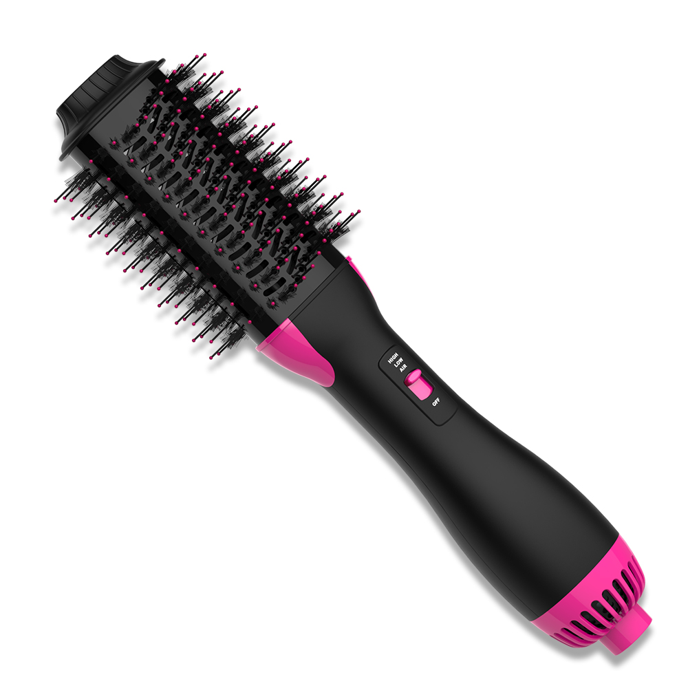 LISAPRO-cepillo y volumizador de aire de un solo paso PLUS 2,0, secador de pelo y estilizador, cepillo rizador de pelo negro y dorado: Negro / Enchufe británico