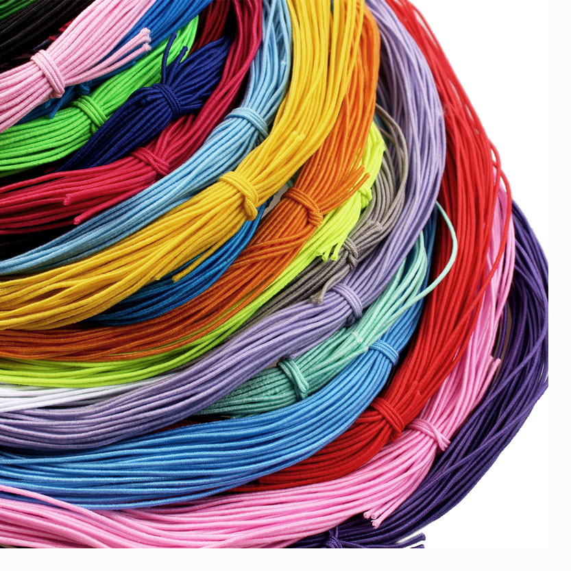 1 mm 24 m geflochtene elastische Kordel, Perlenfäden, Stretch-Schnur, Stoff-Bastelschnüre für die Schmuckherstellung, 23 Farben
