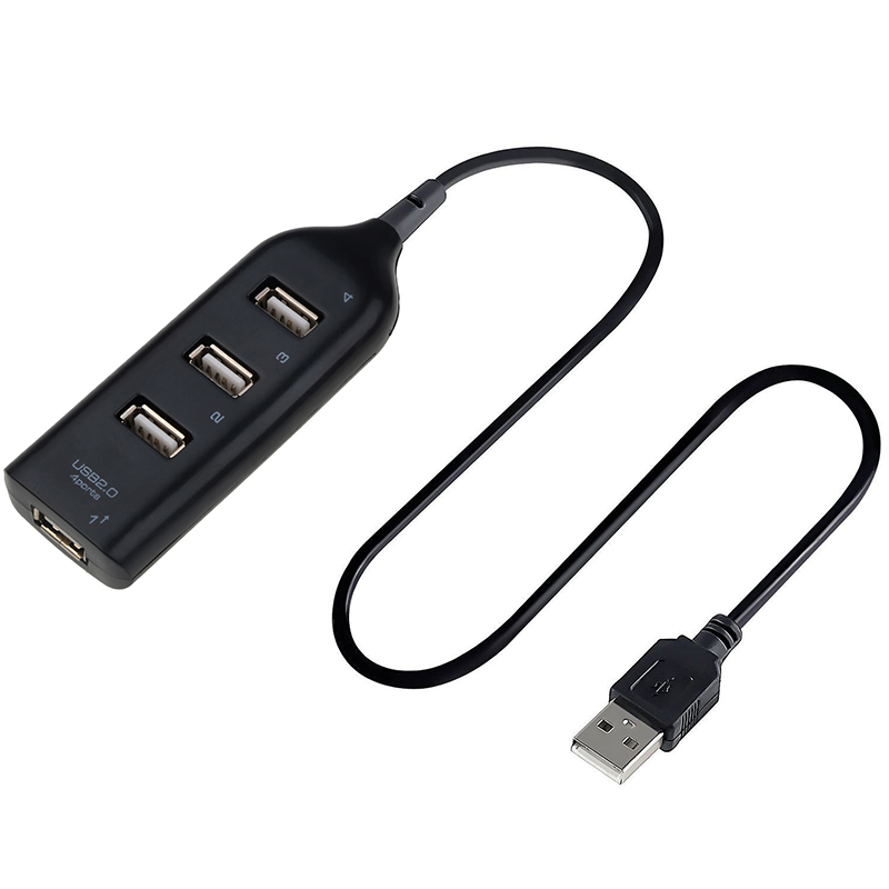 Hochgeschwindigkeits-USB-Hub, 4-Hafen-USB 2.0 mit Kabel, Mini-USB-Splitter-Hub, verwenden Sie Netzteil mit mehreren Steckdosen für PC, Laptop, Notizbuch