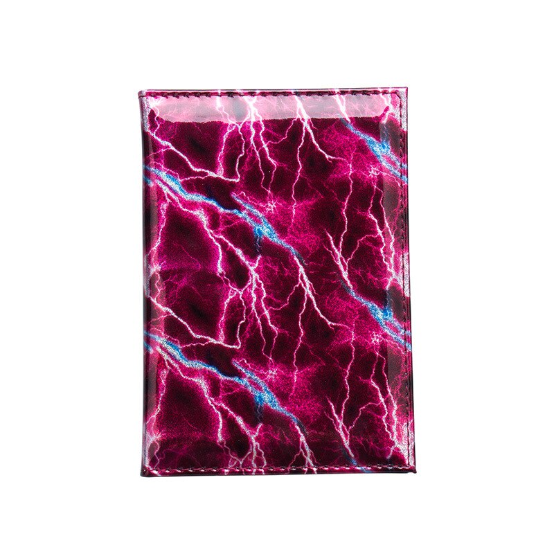 Zoukane Pu Leather Lightning Striped Passport Cover Blue Holder Passport Shiny Cover Man Folders Tickets ZSPC02: red