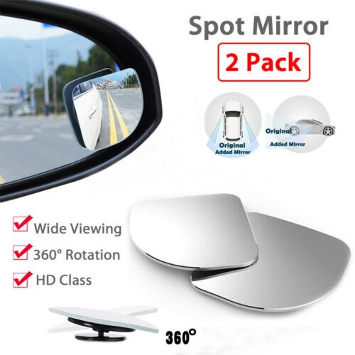 2X Universal Car Auto 360° Wide Angle Convex Rear Side View Blind Spot Mirror