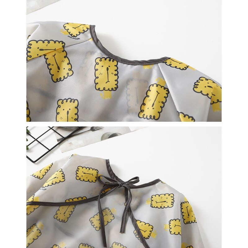 Cartoon Slabbers Waterdichte Baby Eten Bib Met Pocket Kinderen Tekening Lange Mouwen Schort Kids Burp Doek Baby Spullen