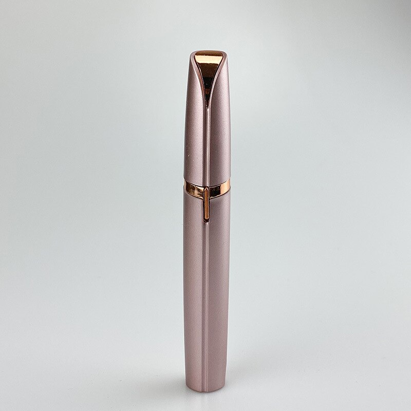 Electric eyebrow trimmer women's eyebrow shaver hair remover automatic eyebrow trimmer battery eyebrow trimming pen face razor: rosegold-battery