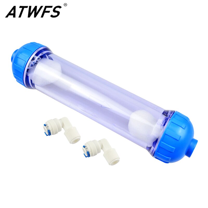 Atwfs Water Filter Behuizing Diy Vullen T33 Shell Filter 25.4Cm Fles 1/4 &quot;Tube Fittings Transparant Thicken Omgekeerde Osmose systeem