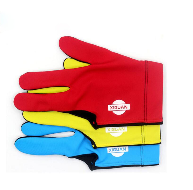 Billiard Glove Three Fingers Left Hand Red/Blue/Yellow Colors Gloves Billiard Accessories China