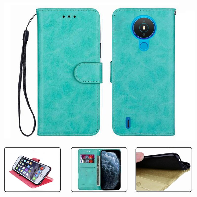 Nokia1.4-Funda de cuero con tapa para teléfono móvil, carcasa protectora con estampado para Nokia 1,4
