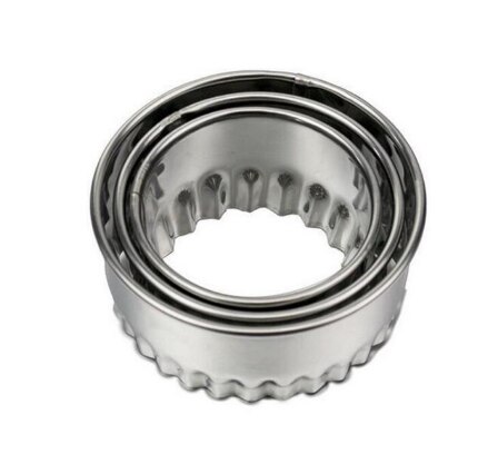 3Pcs Portable Dumplings Cutter Mould Cookie Pastry Maker Stainless Steel Dough Cutting Tool Round/Flower Shaped Kitchen Gadgets: 3pcs lace