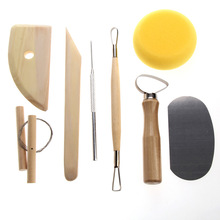 8 Stuks Aardewerk Klei Tool Set Aardewerk Keramiek Molding Gereedschap Rvs Hout Spons Tool Set Hout Spong