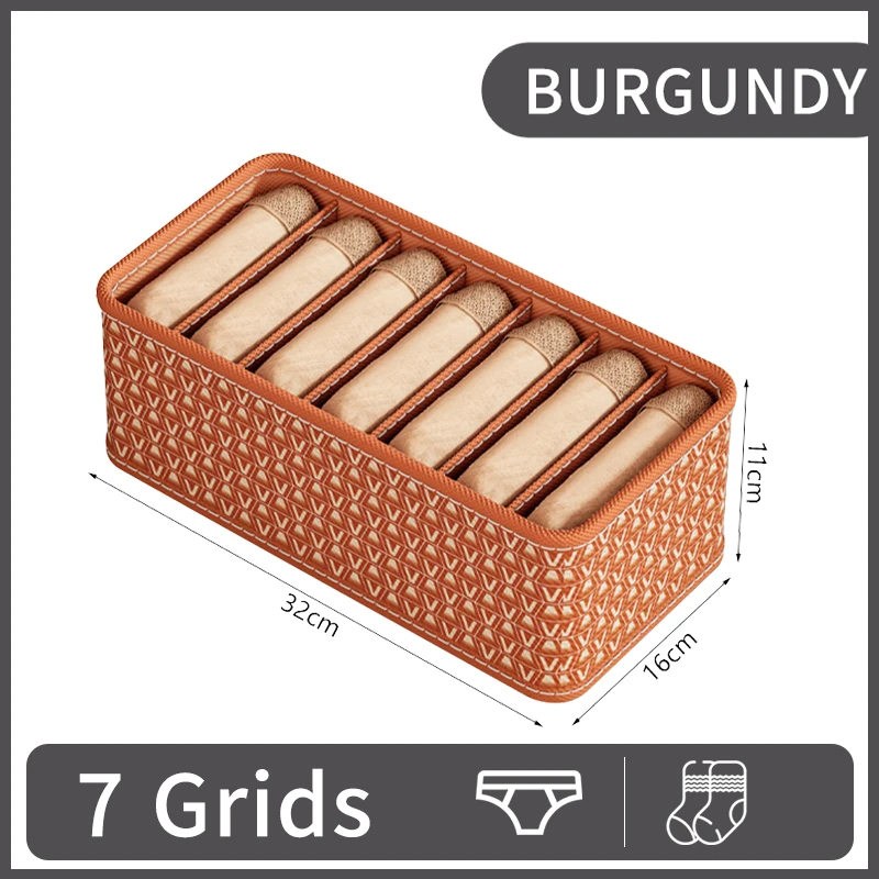 underwear storage box underwear folding cabinet clothes organizer bedroom socks pants drawer organizer: Dark Khaki