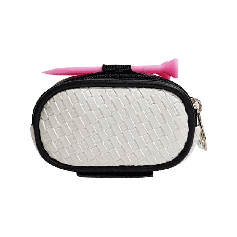 Small Mini Golf Storage Waist Bag Golf Bag Zipper Lattice GOLF Bag Pro Storage Accessories Container: white