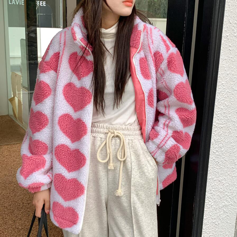 Alien Kitty High Street Turtleneck Faux Fur Coat Thicken Zipper Full Sleeve Lamb Wool Coat Korean Basic