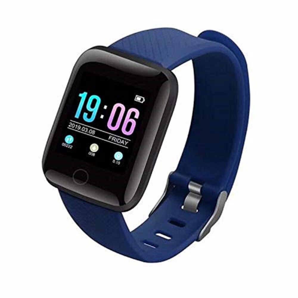 116 Smart Horloges Plus Kleur Screen Sport Stappenteller Horloge D13 Smartband Fitness Traker Bluetooth Waterdichte Smart Band Horloges: Blue