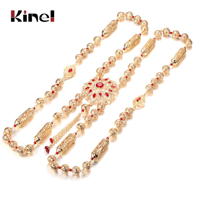 Kinel Boho Goud Kleur Marokkaanse Jurk Borst Schouder Link Chain Voor Vrouwen Caftan Etnische Back Body Sieraden