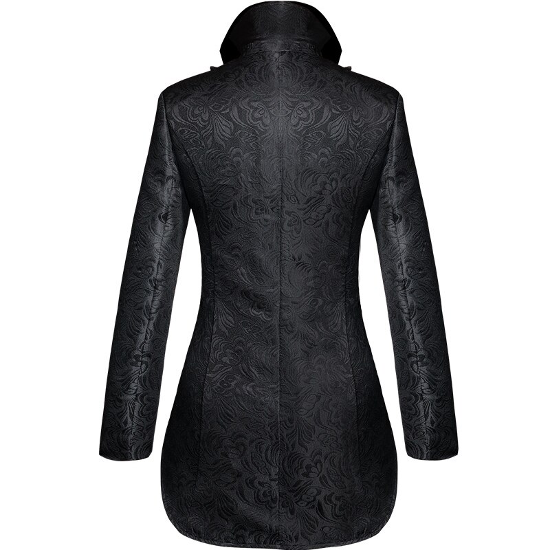 Halloween de disfraces hombres gótico chaqueta FRAC negro abrigo largo hombres esmoquin traje Steampunk Trench Cosplay traje victoriano