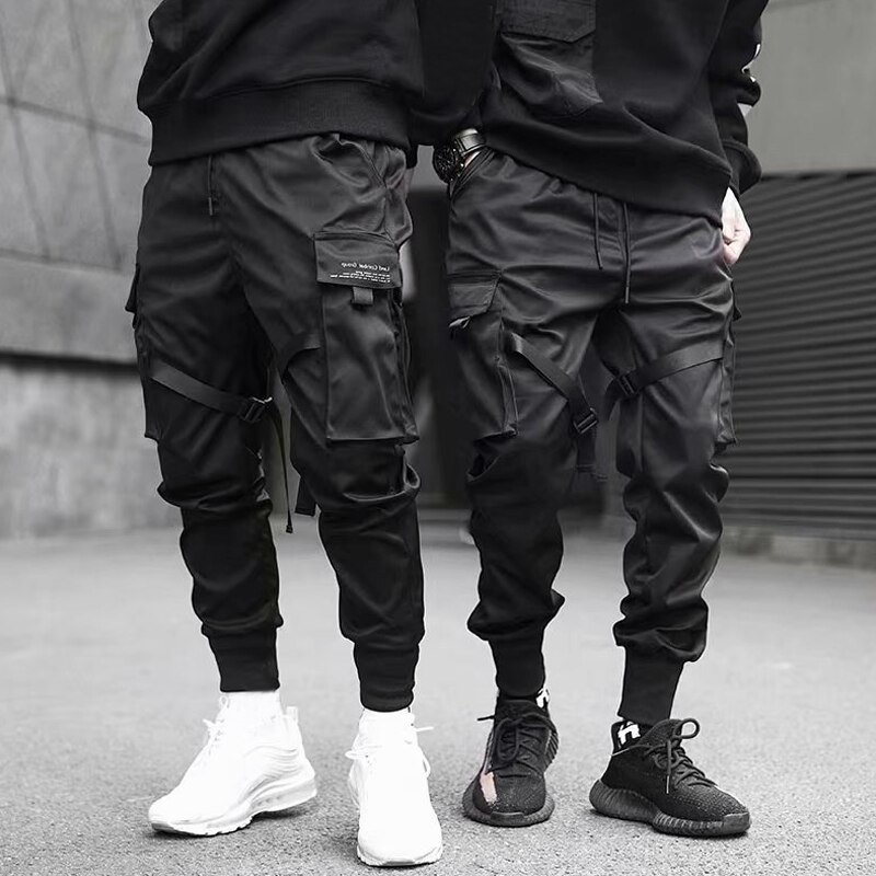Men's Casual Harem Jogger Sweatpants - Hip Hop Cargo Pants with Multi Pockets - Quick Dry Fit
