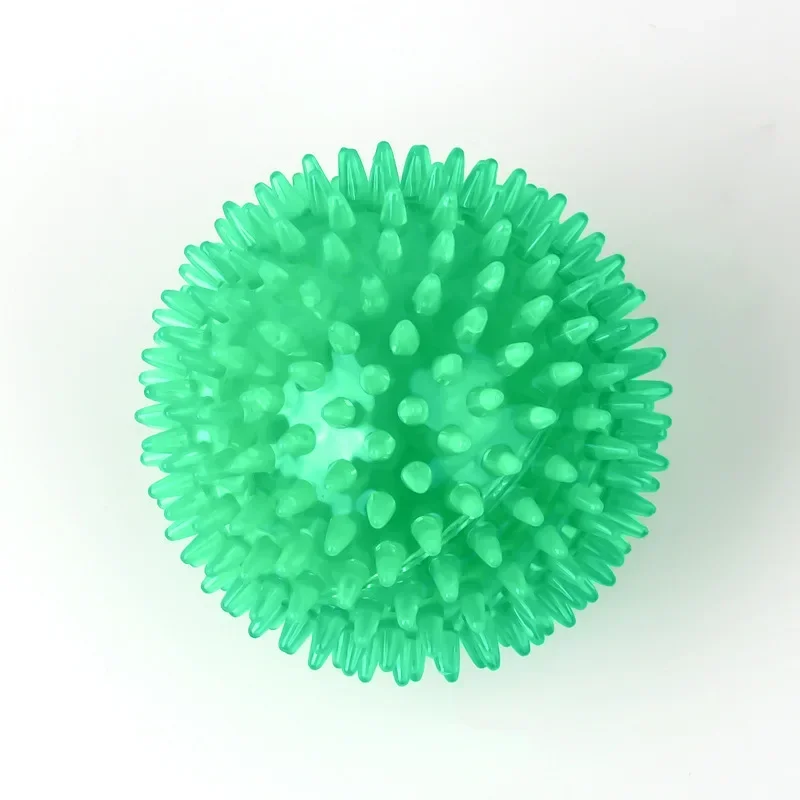 Brinquedos para cães de estimação, gato, filhote de cachorro, brinquedo com som de bolinhas, bola de limpeza de dentes estridentes, treinamento tpr, brinquedo de mastigar, bolas de espinhos, acessórios: L / Branco