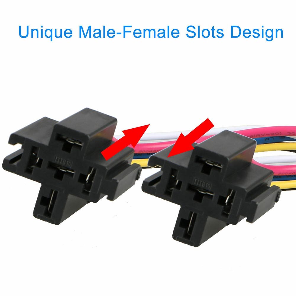 Automotive Relay 12V 30/40 Amp 5-Pin SPDT Automotive Relay with Wires and Harness Socket Set