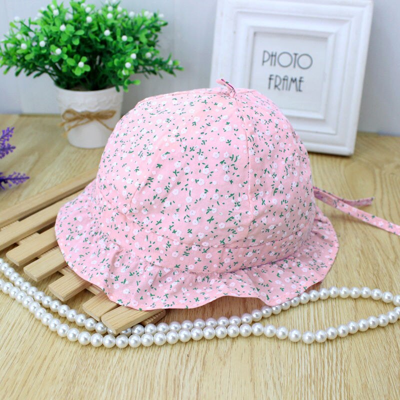 Princess Floral Sun Caps Baby Girl Kids Children Summer Flower Straw Beach Cap Sun Hat: Floral Pink