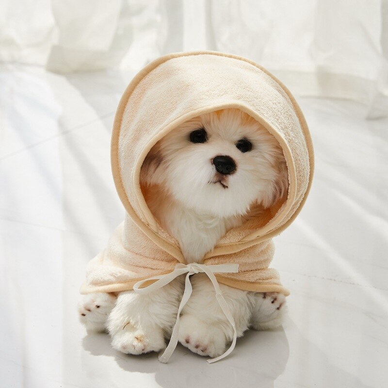 Zachte Sneldrogend Bad Huisdier Handdoek Effen Kleur Pluche Hond Pyjama Met Kap Super Absorberende Honden Katten Hoodies Puppy badhanddoek