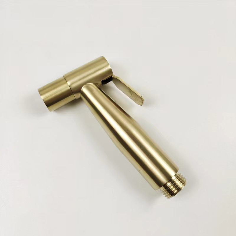 Brushed gold toilet spray 304 stainless steel gold bidet three-piece pressurized nozzle body bidet: A