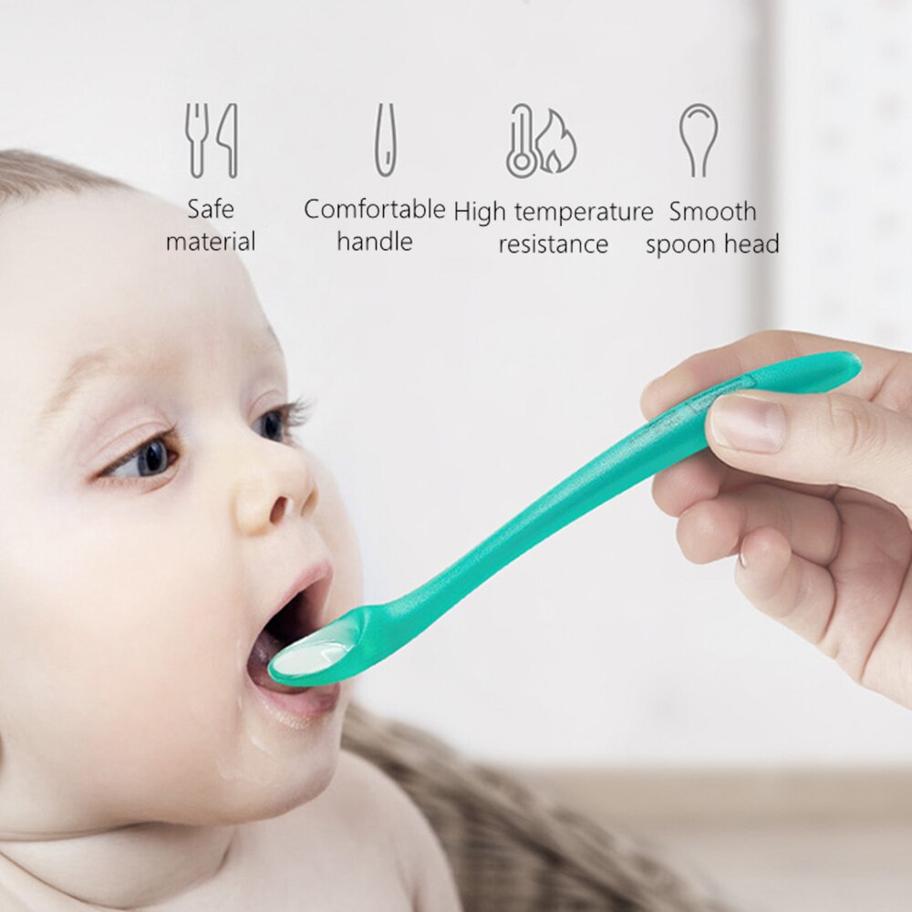 Bc babycare 4/2 st spädbarn matningssked olika funktioner mjuk baby silikon sked säker bestick utbildning matningsverktyg