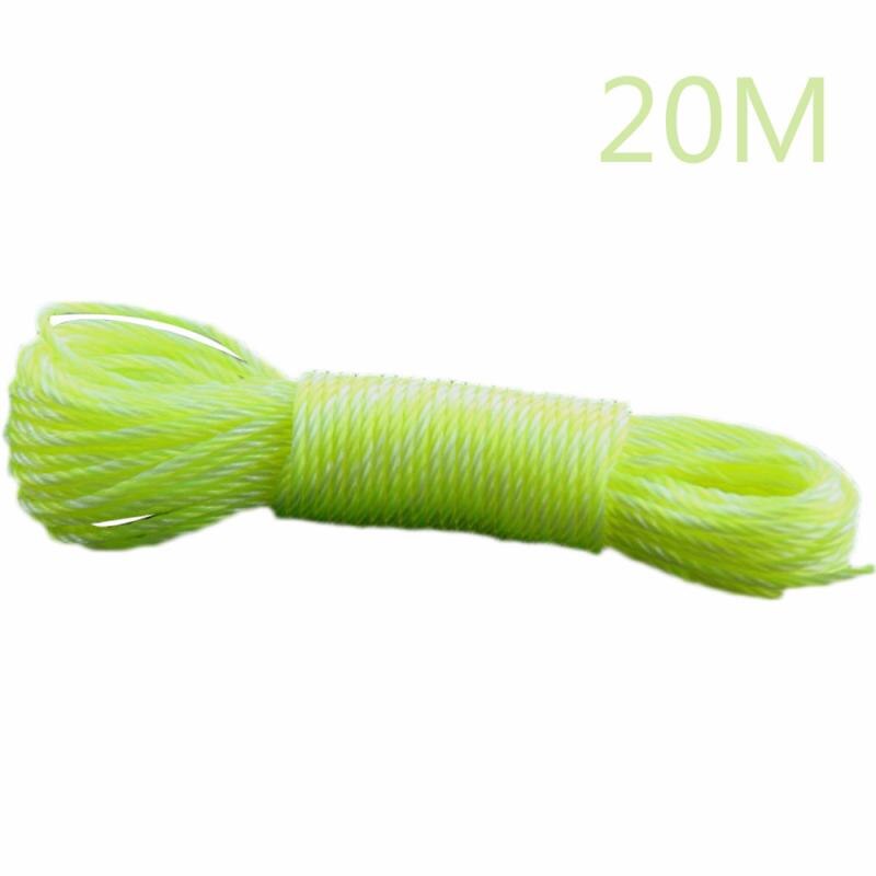 10m/20m Clotheslines Long Colored Nylon Rope Climbing Traction Tying Shade Net Rope Clothesline Garden Supplies: 20m yellow