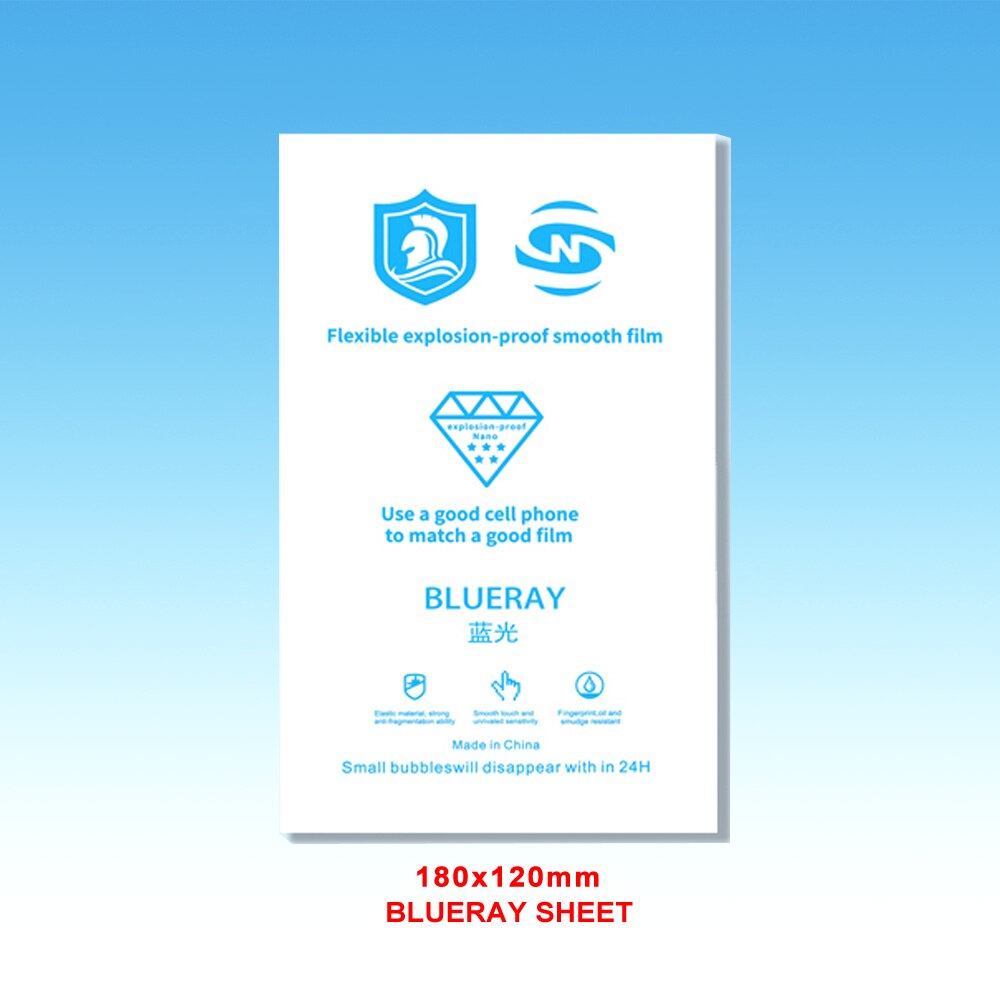 50Pcs 3D Transparent Hydrogel Film Screen Protector Mobile Phone Tablet Watch TPU Hydrogel Sheet For Film Cutter Plotter Tool: 50pcs Anti Blue