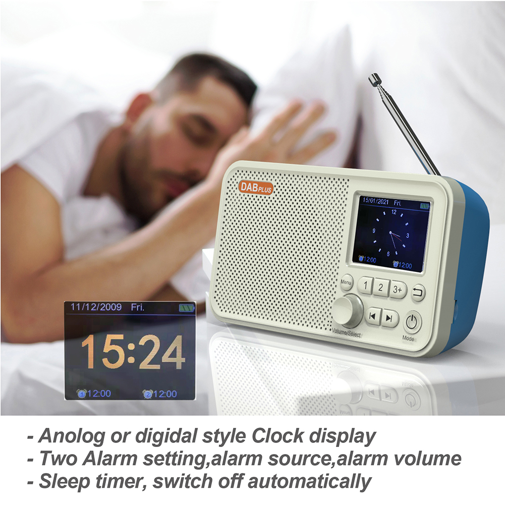 Radio despertador DAB DAB + FM, Radio compatible con Bluetooth para tarjeta TF, reproductor de MP3, equipo de Audio