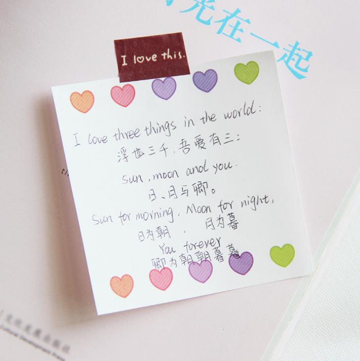 1 Pcs Kawaii Snoep Kleur Beren Bloem Hart Meisjes Papier Memo Pads Notepad Koreaanse Briefpapier Sticky Notes Bladwijzer