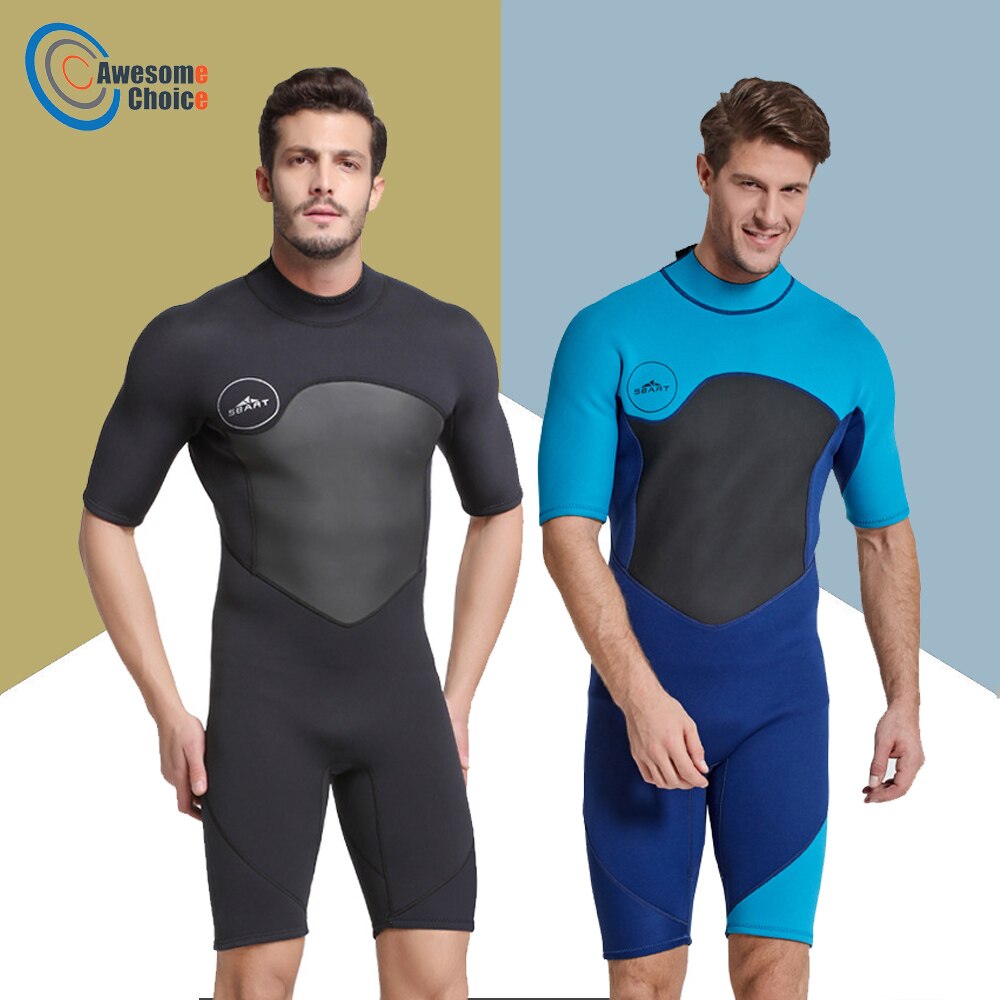2MM Men&#39;s Neoprene Wetsuit One Piece Warmth Cold And Sunscreen Short Sleeve Snorkeling Suit Surfing Snorkeling Wetsuit 2021