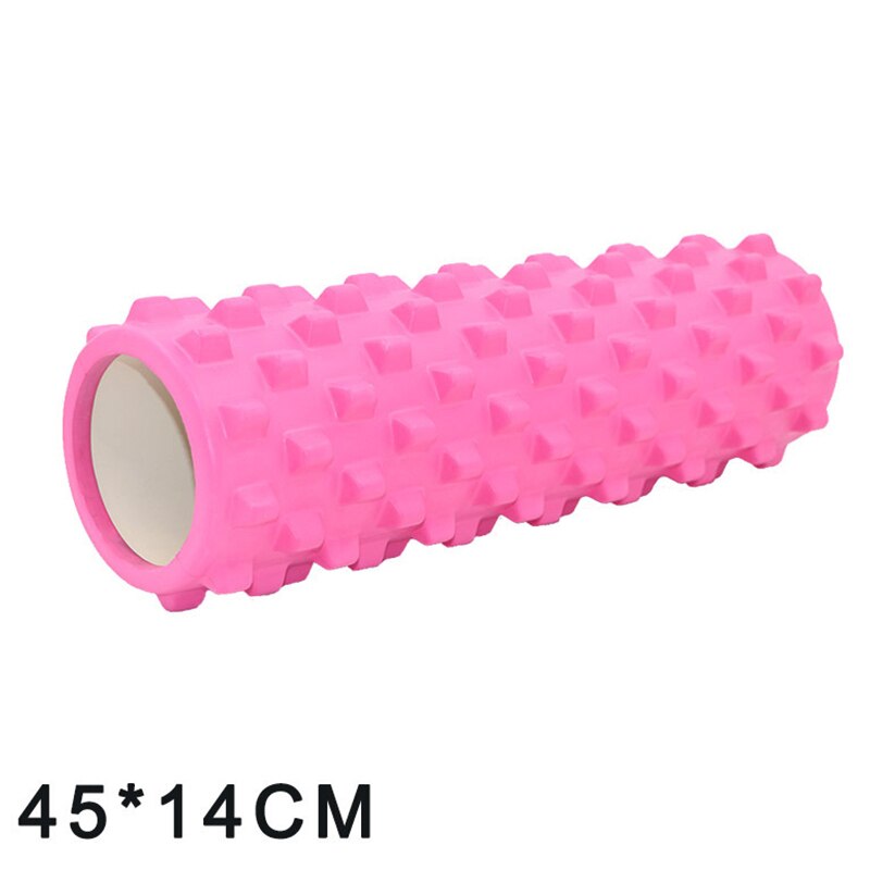 45/14CM Yoga Foam Pilate Fitness Roller EVA Sports Hollow Core Column Massage Grid Floating Trigger Point Therapy Exercise block: Pink